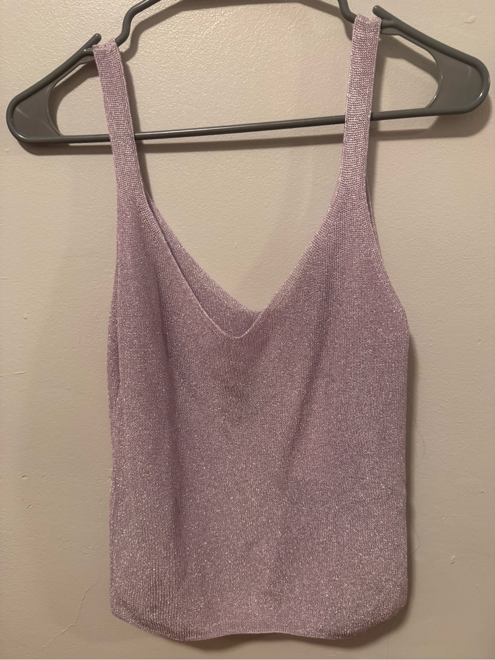 Mango Shimmer V-Neck Camisole - Lavender